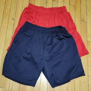 Men's Red and Black Athletic Shorts